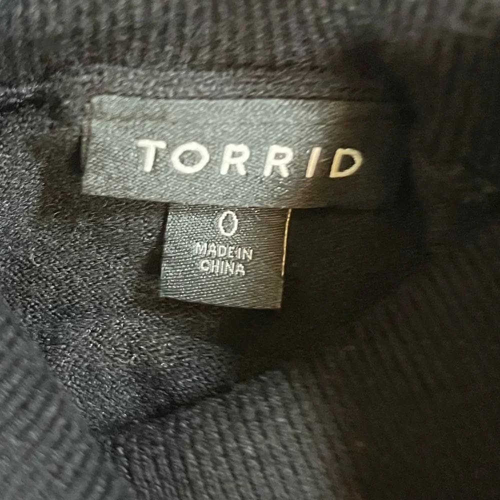 Torrid 0/L Black Workwear Office Fall Winter Studded  Teacher Turtleneck Sweater